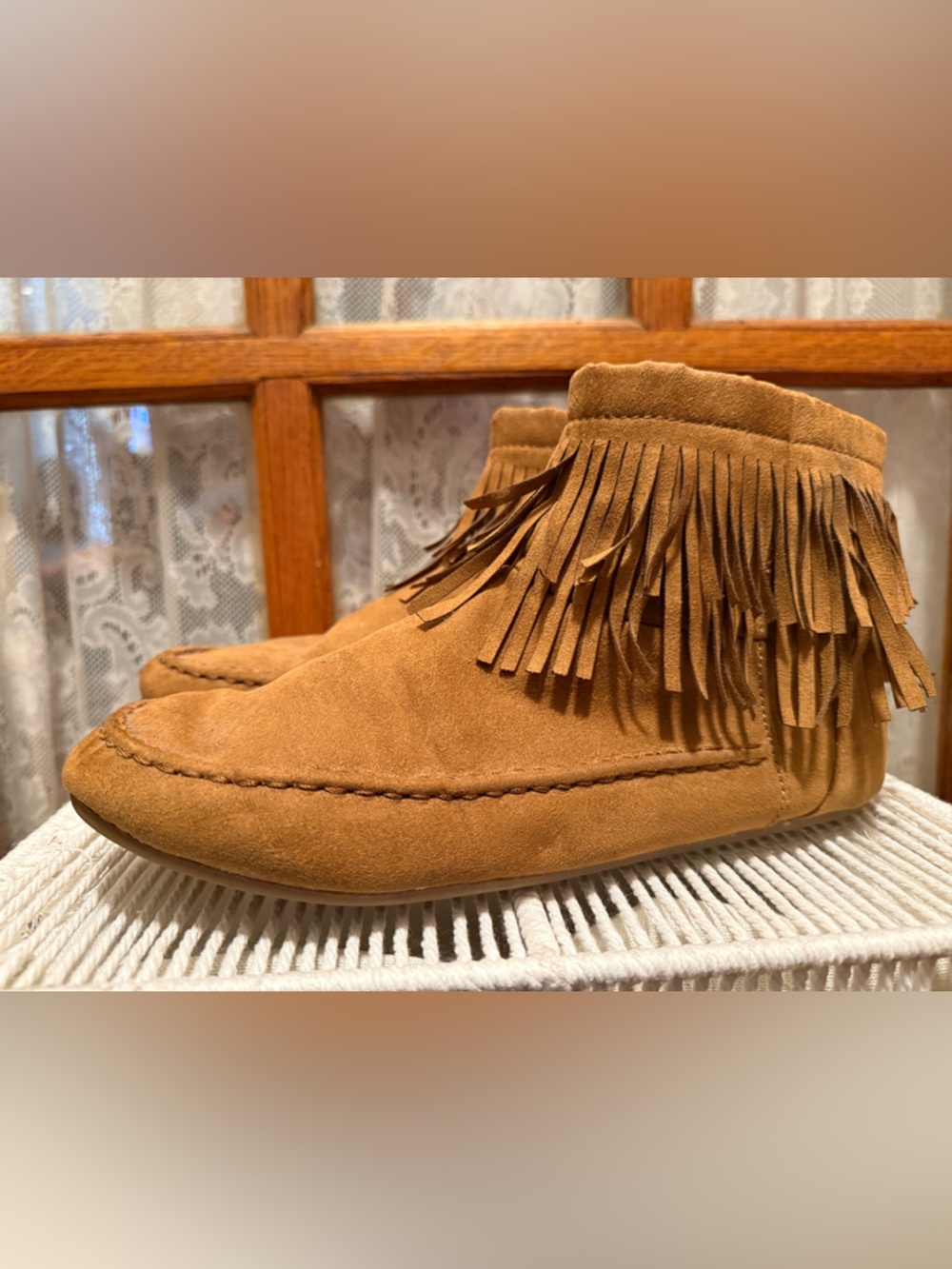 Fringe Suede Ankle Boots